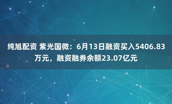 纯旭配资 紫光国微：6月13日融资买入5406.83万元，融资融券余额23.07亿元
